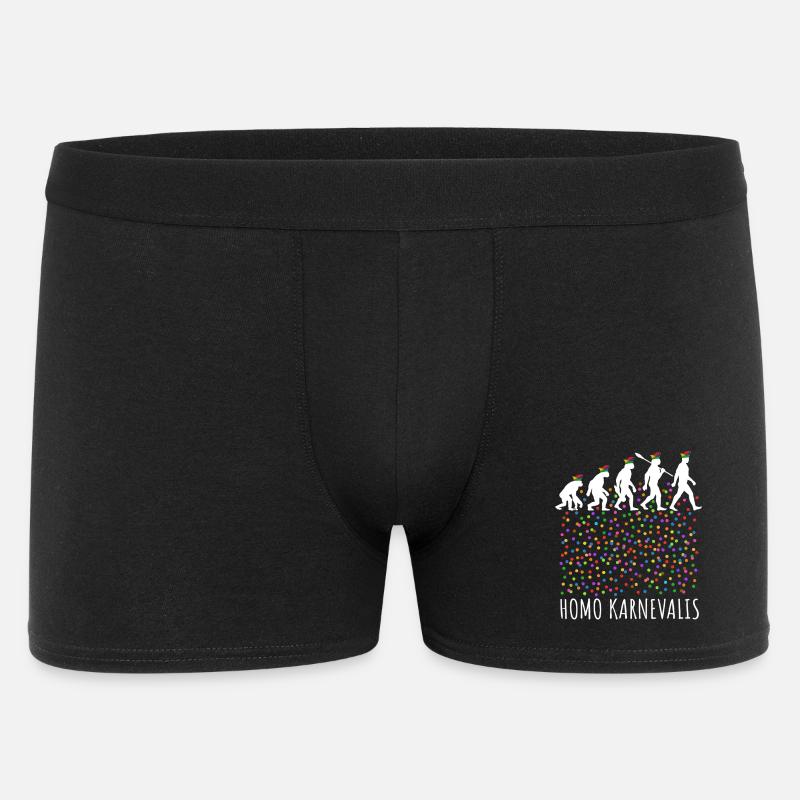 Homo Karnevalis | Evolution der Narren, Fastnacht - Männer Boxer Shorts - Schwarz