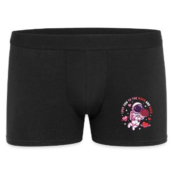 Ich liebe dich bis zum Mond und zurück, Astronaut Valentine - Männer Boxer Shorts - Schwarz - Vorne
