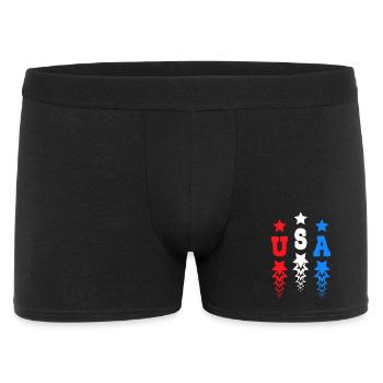 USA Star Monogram Vereinigte Staaten von Amerika - Männer Boxer Shorts - Schwarz - Vorne