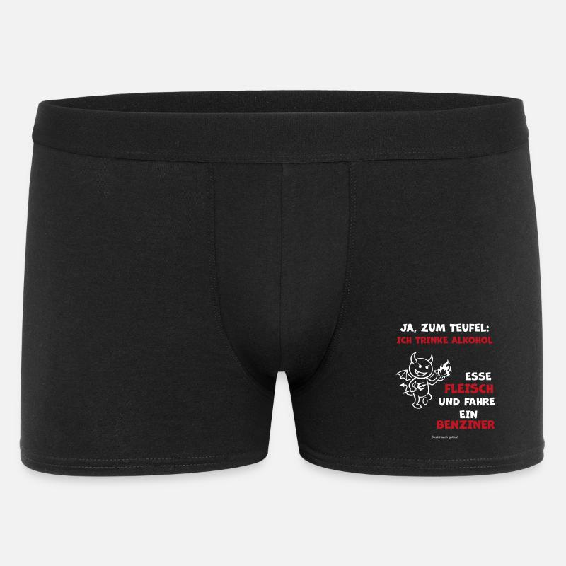 Devilish lifestyle: alcohol, meat - Men's Boxer Shorts - black