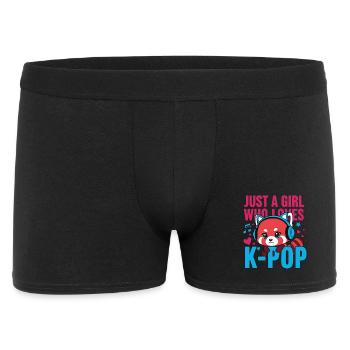 Einfach ein Mädchen, das K-Pop koreanische Musik liebt K-Pop-Fans - Männer Boxer Shorts - Schwarz - Vorne