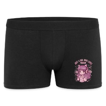 Just A Girl Who Loves K-Pop Cute Anime Korean Pop - Men's Boxer Shorts - black - Front