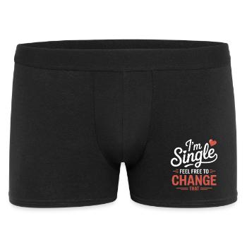 Single Sprüche Singles Lustiges Single Geschenk - Männer Boxer Shorts - Schwarz - Vorne