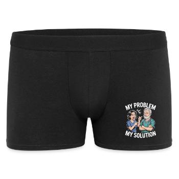 Veteran Nurse My Problem My Pictogram Dad Mom - Männer Boxer Shorts - Schwarz - Vorne