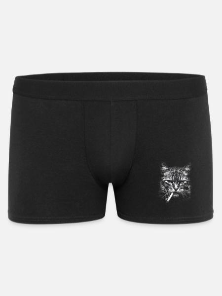 Fumer, cigarette, chat fumer une cigarette - Boxer Homme - noir