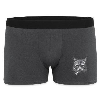 Rauchen, Zigarette, Katze raucht eine Zigarette - Männer Boxer Shorts - Anthrazit - Vorne