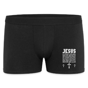 Jesus Ist Mein Gott Meine König Mein Herr - Männer Boxer Shorts - Schwarz - Vorne
