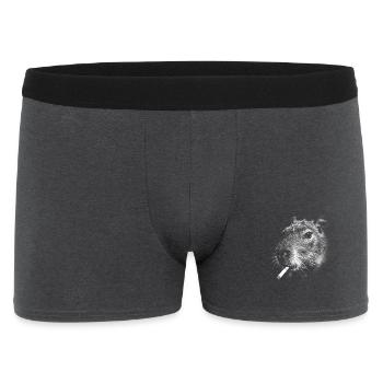 Rauchen, Zigarette, Capybara raucht eine Zigarette - Männer Boxer Shorts - Anthrazit - Vorne