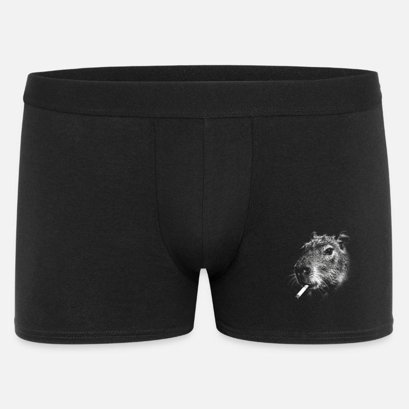 Fumer, cigarette, capybara, fumer une cigarette - Boxer Homme - noir