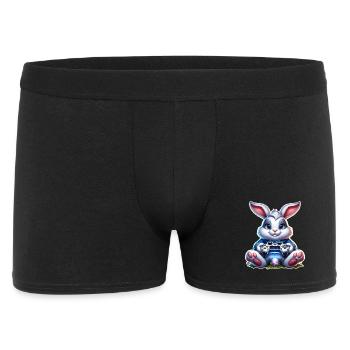 Osterhase Gaming Gamer - Männer Boxer Shorts - Schwarz - Vorne