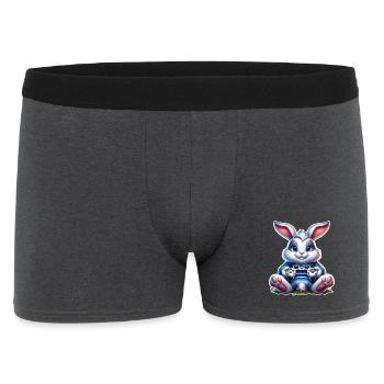 Easter Bunny Gaming Gamer - Men's Boxer Shorts - charcoal grey - Front
