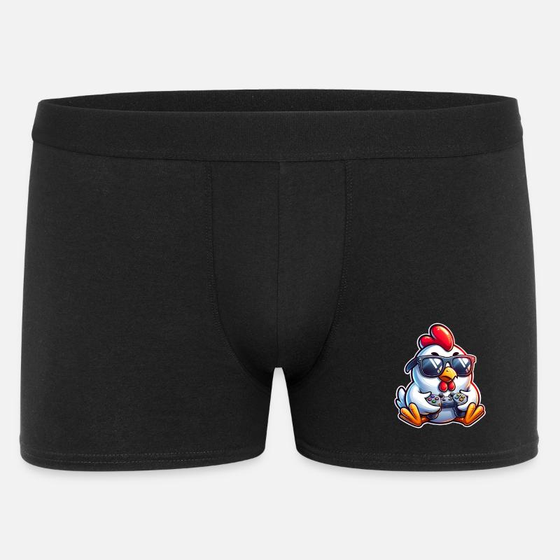 Gamer Huhn mit Controller - Männer Boxer Shorts - Schwarz