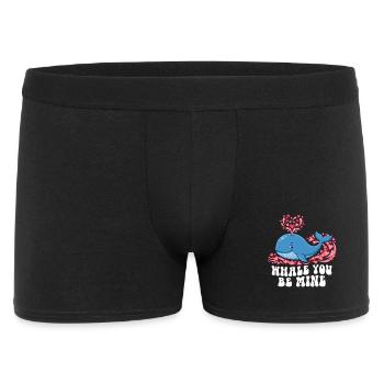 Whale You Be Mine Cute Ocean Animal Valentine Pun - Men's Boxer Shorts - black - Front