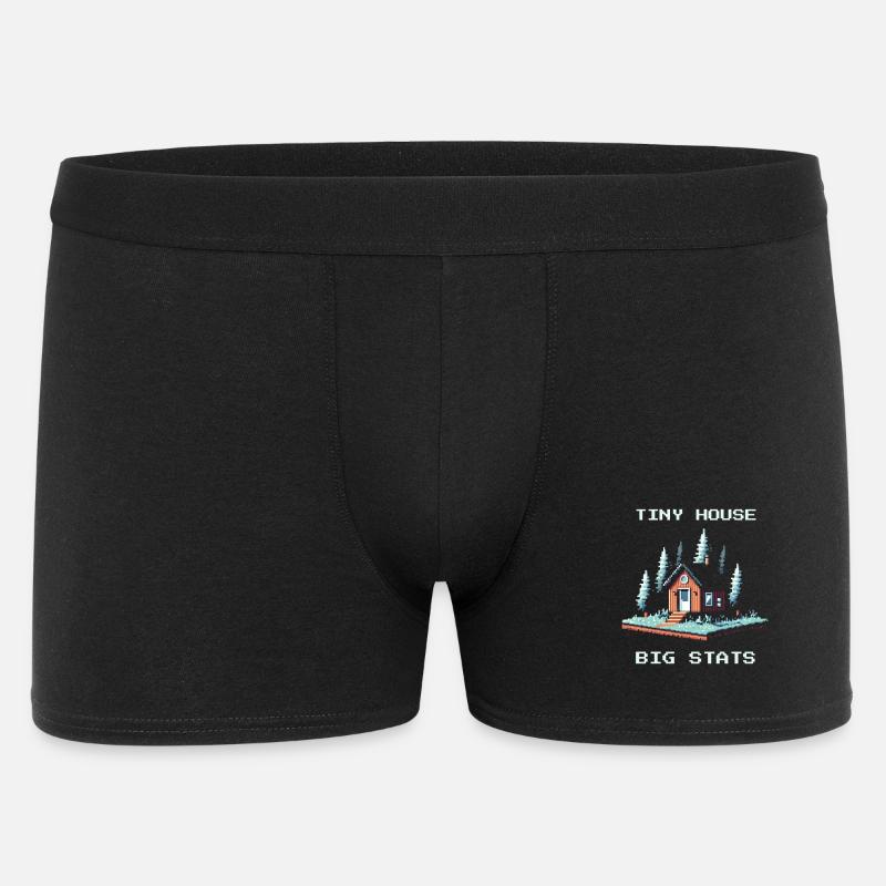 Tiny House, große Werte | Minimalismus - Männer Boxer Shorts - Schwarz