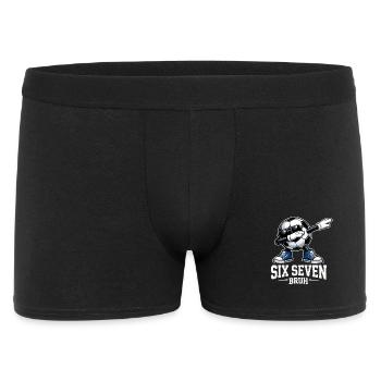 Six Seven Bruh Brainrot Meme - Männer Boxer Shorts - Schwarz - Vorne