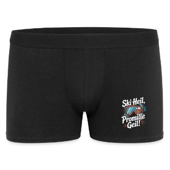 Ski Heil Promille Geil Lustiger Après Ski Spruch - Boxer Homme - noir - Devant