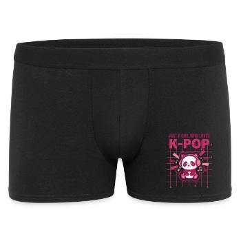 Juste une fille qui adore la musique coréenne mignonne de la K-pop - Boxer Homme - noir - Devant