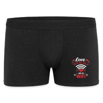  Love Is In The Air So Is Wifi Funny Valentines - Men's Boxer Shorts - black - Front