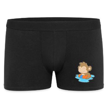 Affe Schwimmen Schwimmring Sommer - Männer Boxer Shorts - Schwarz - Vorne