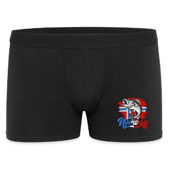 Norway Fischer Fish Angeln Angler Norwegen - Männer Boxer Shorts - Schwarz - Vorne