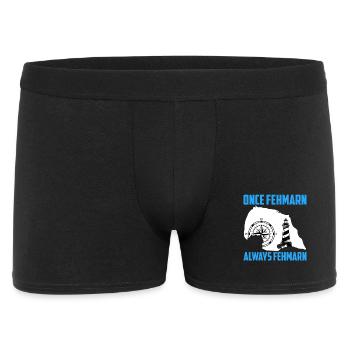 Ostsee Urlaub EINMAL FEHMARN IMMER FEHMARN Lustig - Männer Boxer Shorts - Schwarz - Vorne