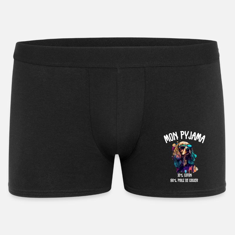 Pyjama Chien Cocker Drôle - Boxer Homme - noir
