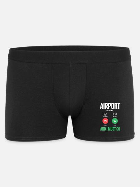 Funny Travel Holiday Airport Calls And I Have To - Men's Boxer Shorts - black