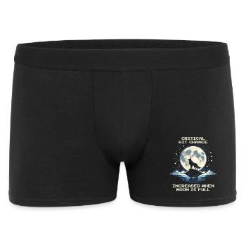 Coup critique à la pleine lune | Loup - Boxer Homme - noir - Devant