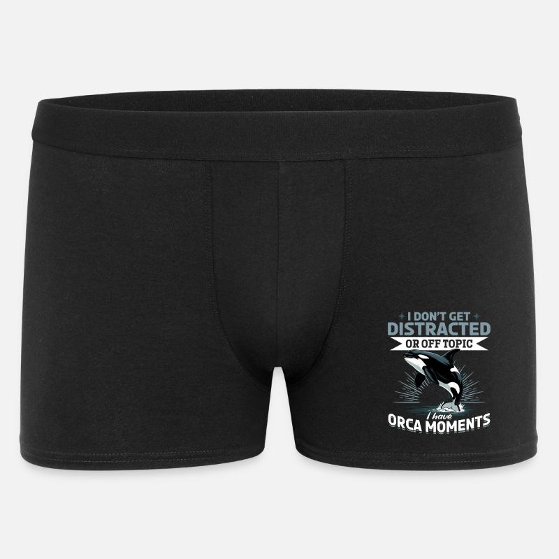 Funny Orca - Männer Boxer Shorts - Schwarz
