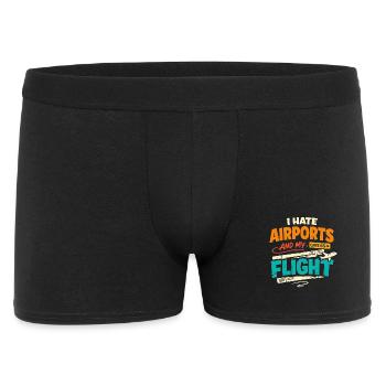 Travel anxiety humor, airport chaos, flying is - Men's Boxer Shorts - black - Front