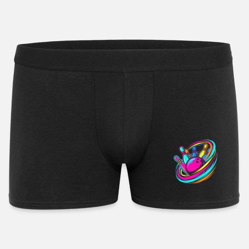 Bowlingkugel und Pins Strike - Männer Boxer Shorts - Schwarz