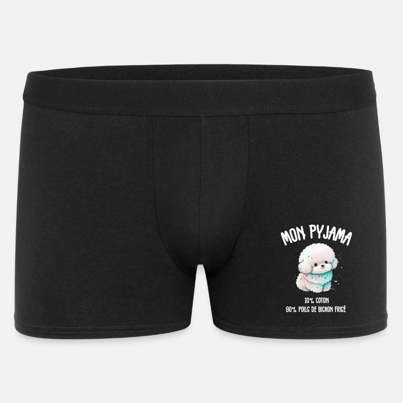 Pyjama Drôle Chien Bichon - Boxer Homme - noir