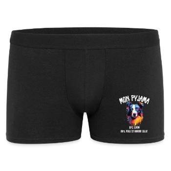 Funny Dog Border Collie Pajamas - Men's Boxer Shorts - black - Front