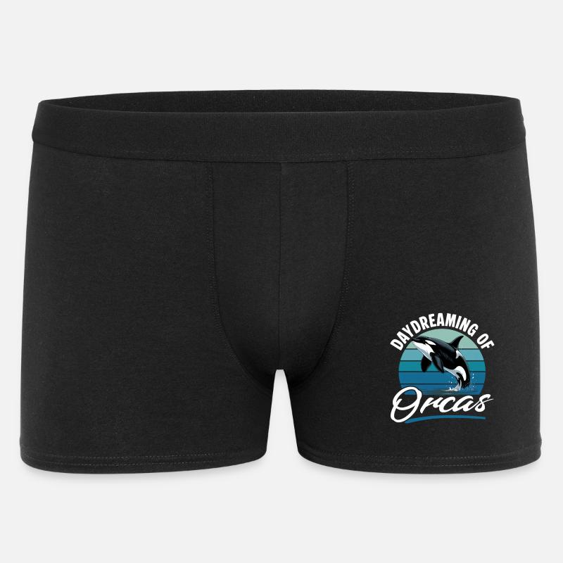 Funny Orca - Männer Boxer Shorts - Schwarz