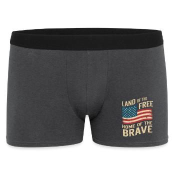 Land of the Free - USA Vintage Flag - Men's Boxer Shorts - charcoal grey - Front