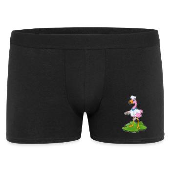 Flamingo Koch Pfanne Kochen - Männer Boxer Shorts - Schwarz - Vorne