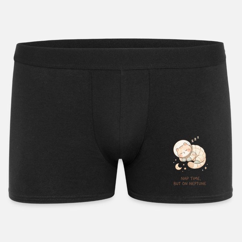 Nap Neptune | Chat de l’espace mignon - Boxer Homme - noir