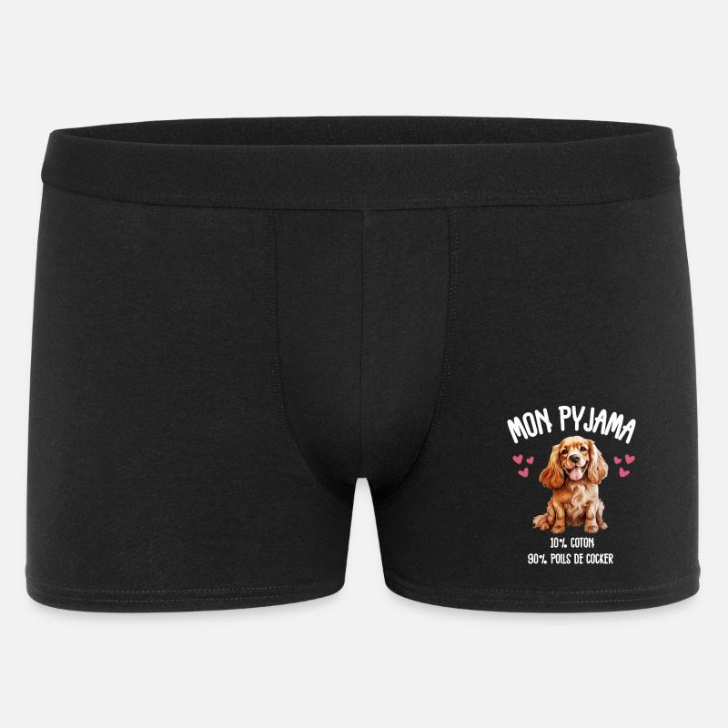 Pyjama Chien Cocker Drôle - Boxer Homme - noir