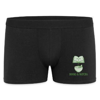 Books And Matcha Matcha Lover Green Tea Funny - Männer Boxer Shorts - Schwarz - Vorne
