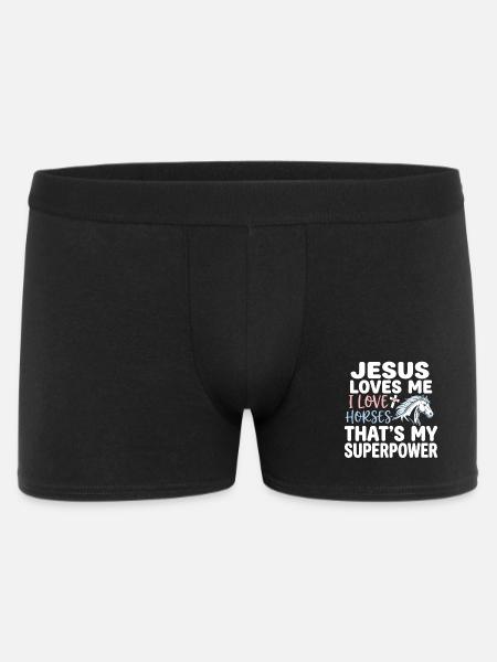 Jésus m’aime, j’aime les chevaux - Boxer Homme - noir