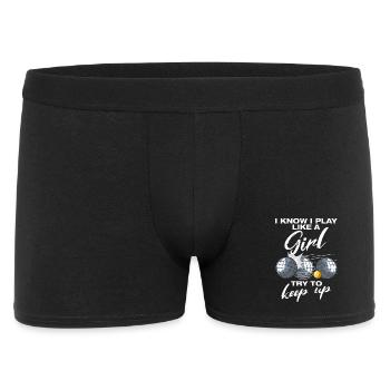 I play like a girl Petanque Boule Boule player - Men's Boxer Shorts - black - Front