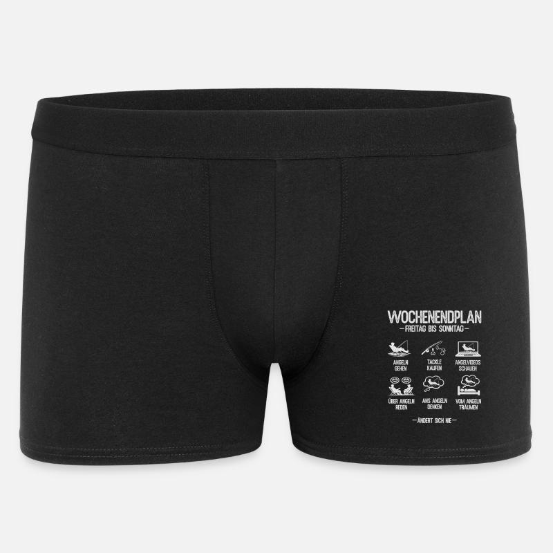 Angeln Geschenk Mann Angler Wochenendplan - Männer Boxer Shorts - Schwarz