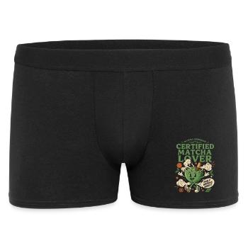 Matcha Obsession Certified Matcha Lover Daily - Männer Boxer Shorts - Schwarz - Vorne