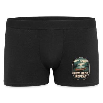T-shirt des montagnes du lac à pagayer – Repos à la rame répété - Boxer Homme - noir - Devant
