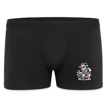 Funny Bowling Goat Strike Cartoon Lane - Men's Boxer Shorts - black - Front