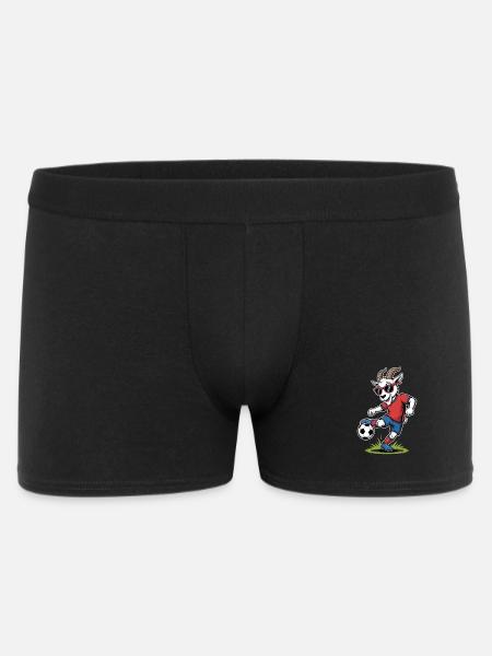 Coole Fußball Ziege mit Sonnenbrille - Männer Boxer Shorts - Schwarz
