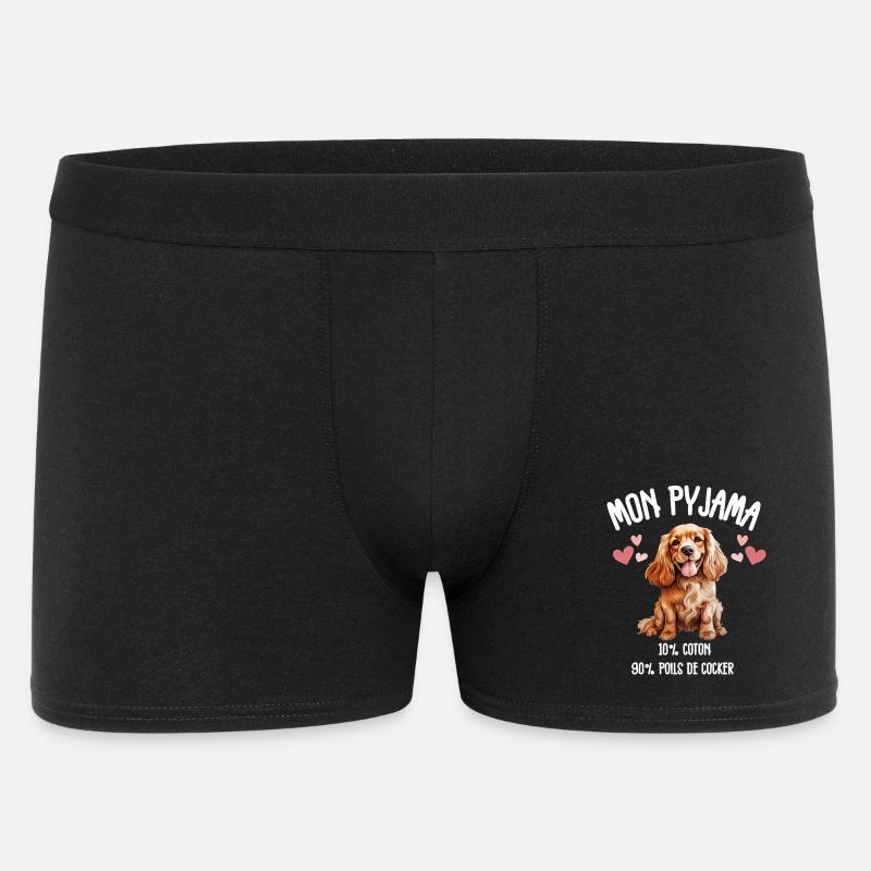 Pyjama Chien Cocker Drôle - Boxer Homme - noir