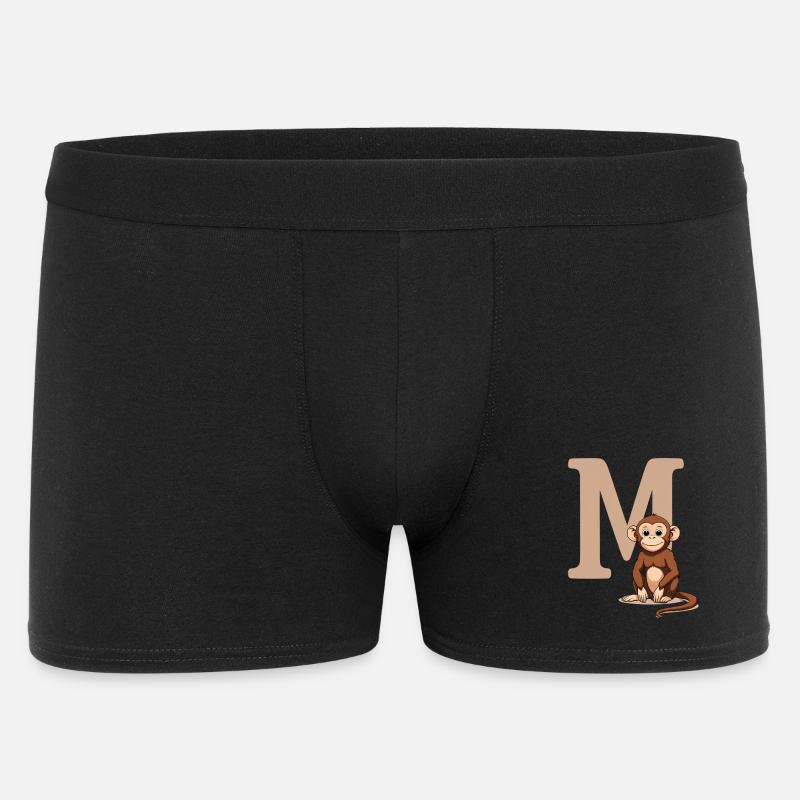 MonkeyM Design mit Großbuchstabe M - Männer Boxer Shorts - Schwarz