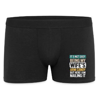 Femme qui dit, épouses Drôle de cadeau drôle d’épouse - Boxer Homme - noir - Devant