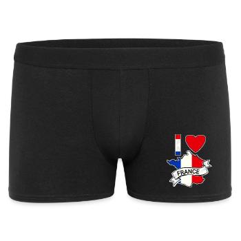 France - Drapeau - Carte - Boxer Homme - noir - Devant